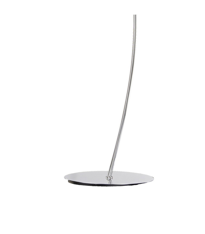 Eve Floor Lamp 2 Light E27 Polished Chrome With Spanish Corrugated White Oval Shade-3