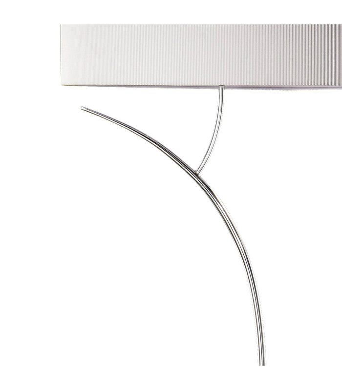 Eve Floor Lamp 2 Light E27 Polished Chrome With Spanish Corrugated White Oval Shade-4