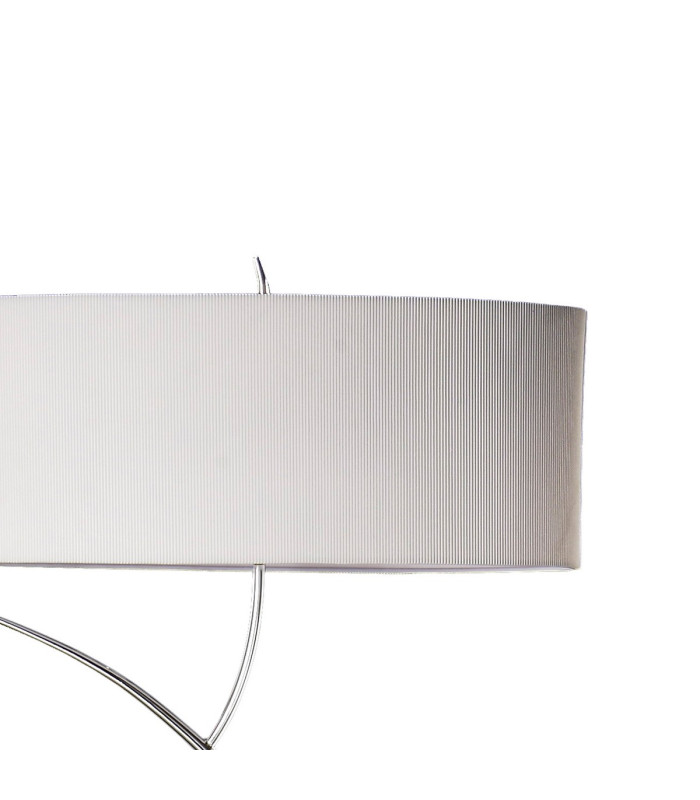 Eve Floor Lamp 2 Light E27 Polished Chrome With Spanish Corrugated White Oval Shade-5