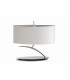 Eve Table Lamp 2 Light E27 Small Polished Chrome With Spanish Corrugated White Oval Shade-1