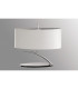 Eve Table Lamp 2 Light E27 Small Polished Chrome With Spanish Corrugated White Oval Shade-2