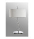 Eve Table Lamp 2 Light E27 Large Polished Chrome With Spanish Corrugated White Round Shade-2