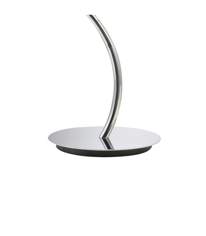 Eve Table Lamp 2 Light E27 Large Polished Chrome With Spanish Corrugated White Round Shade-3
