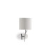 Eve Wall Lamp 1 Light E27 Polished Chrome With Spanish Corrugated White Oval Shade-1