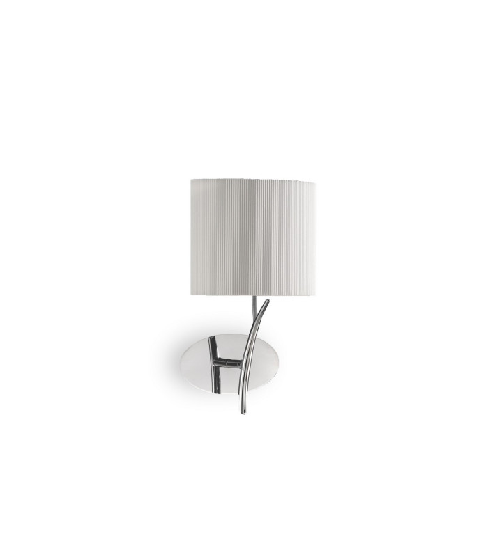 Eve Wall Lamp 1 Light E27 Polished Chrome With Spanish Corrugated White Oval Shade-1