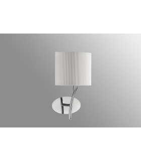 Eve Wall Lamp 1 Light E27 Polished Chrome With Spanish Corrugated White Oval Shade-2