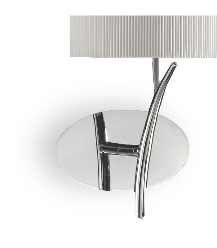 Eve Wall Lamp 1 Light E27 Polished Chrome With Spanish Corrugated White Oval Shade-3