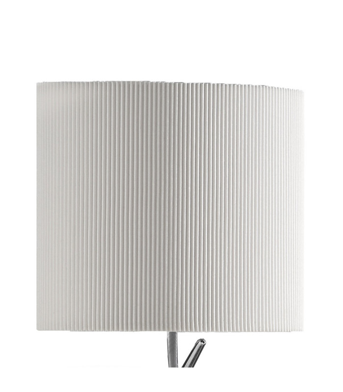 Eve Wall Lamp 1 Light E27 Polished Chrome With Spanish Corrugated White Oval Shade-4