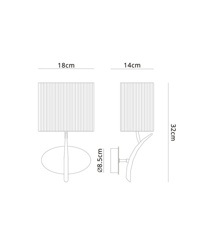 Eve Wall Lamp 1 Light E27 Polished Chrome With Spanish Corrugated White Oval Shade-5