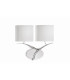 Eve Wall Lamp 2 Light E27 Polished Chrome With Spanish Corrugated White Oval Shades-1