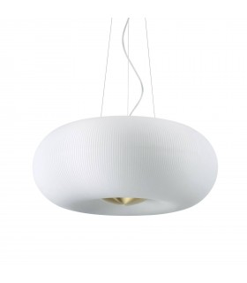 5 Light Round Ceiling Pendant White - 1