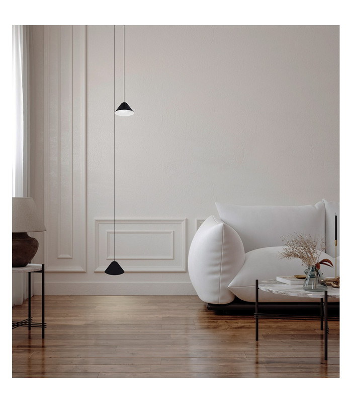 Gruissan Cone Pendant 5W LED 3000K 350lm Matt Black/Matt White 3yrs Warranty-3