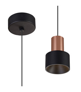 Gruissan Cylinder Pendant 5W LED 3000K 350lm Matt Black/Matt Gold 3yrs Warranty-1