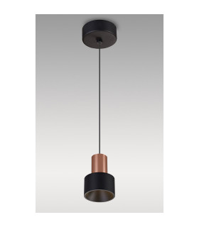 Gruissan Cylinder Pendant 5W LED 3000K 350lm Matt Black/Matt Gold 3yrs Warranty-2