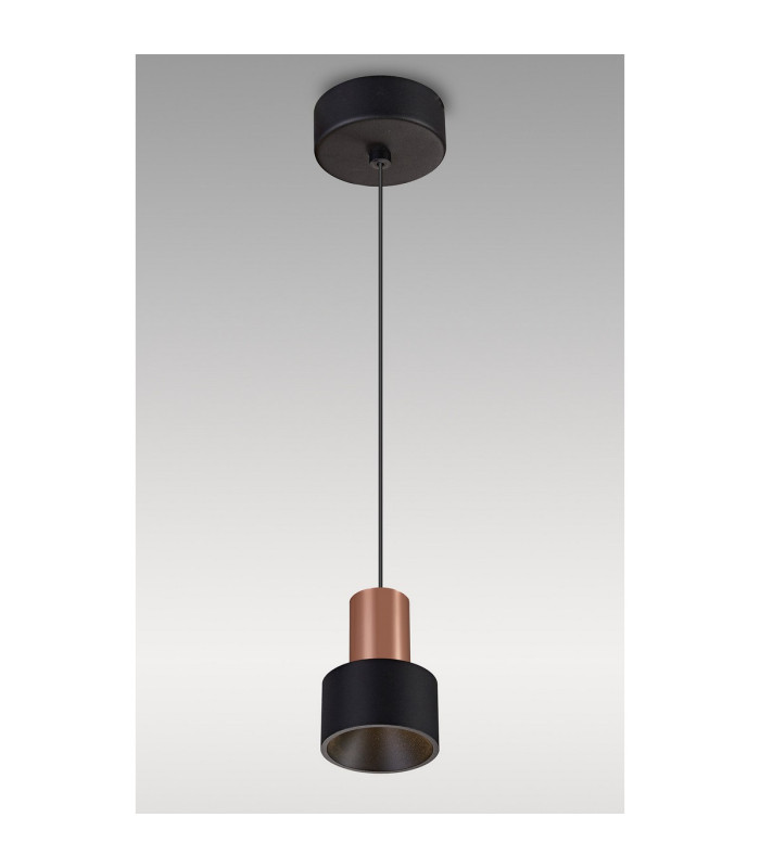Gruissan Cylinder Pendant 5W LED 3000K 350lm Matt Black/Matt Gold 3yrs Warranty-2