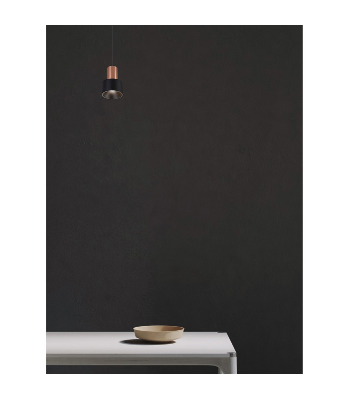 Gruissan Cylinder Pendant 5W LED 3000K 350lm Matt Black/Matt Gold 3yrs Warranty-3