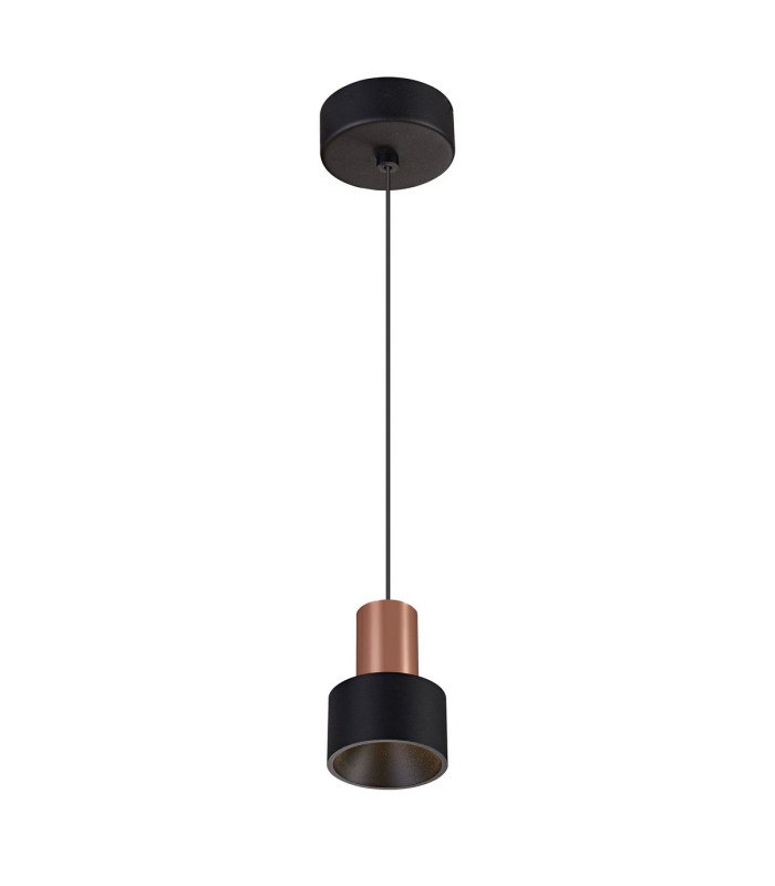 Gruissan Cylinder Pendant 5W LED 3000K 350lm Matt Black/Matt Gold 3yrs Warranty-4