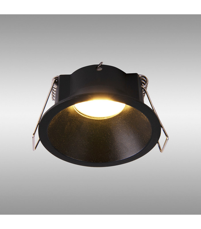 Kiel Recessed Spotlight 6.6cm Slim 5mm Trim 35mm GU10 (Max 8W) IP54 Cut Out 60mm Black-2