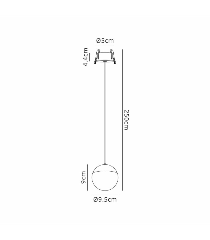 Kilda 1 Light Recessed Pendant 10W LED 3000K 800lm White 3yrs Warranty-5