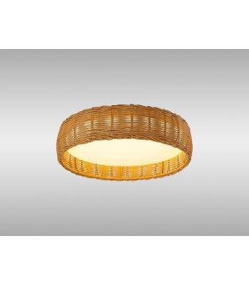 Kilimanjaro 24W LED Ceiling Light CCT 2700/4000/5000K 1700lm Beige Rattan 5yrs Warranty-2