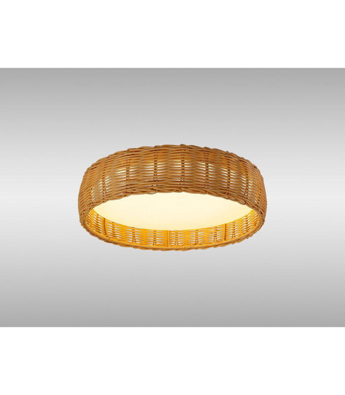 Kilimanjaro 24W LED Ceiling Light CCT 2700/4000/5000K 1700lm Beige Rattan 5yrs Warranty-2