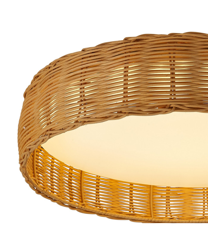 Kilimanjaro 24W LED Ceiling Light CCT 2700/4000/5000K 1700lm Beige Rattan 5yrs Warranty-6