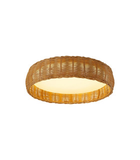 Kilimanjaro 36W LED Ceiling Light CCT 2700/4000/5000K 2450lm Beige Rattan 5yrs Warranty-1
