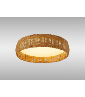 Kilimanjaro 36W LED Ceiling Light CCT 2700/4000/5000K 2450lm Beige Rattan 5yrs Warranty-2