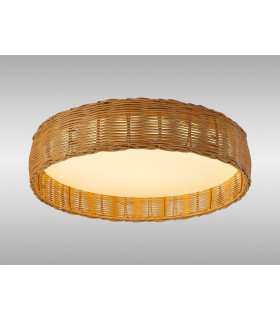 Kilimanjaro 50W LED Ceiling Light CCT 2700/4000/5000K 3800lm Beige Rattan 5yrs Warranty-2