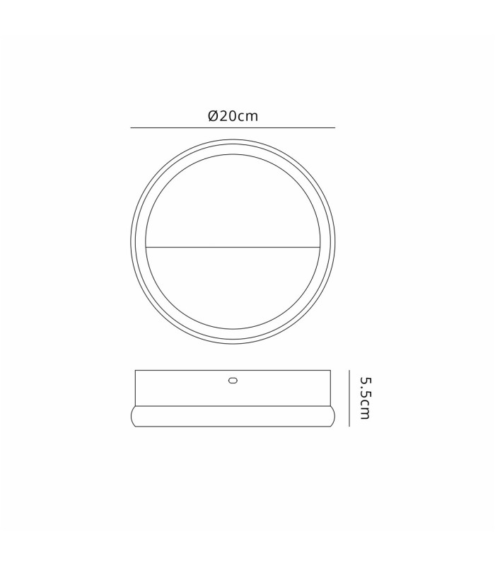 Kitesurf 20cm Wall Lamp 8W LED 3000K 640lm Black 3yrs Warranty-5