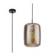 Kriss Cylinder Pendant 1 Light GU10 Black/Black Glass Shade With Inner Lined Funnel Glass-1