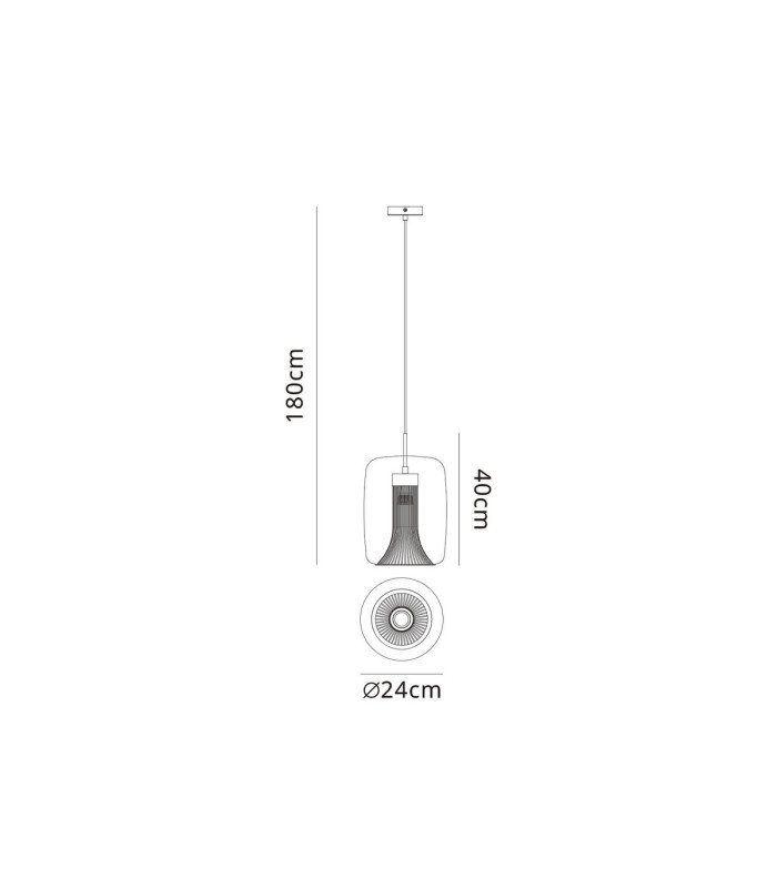 Kriss Cylinder Pendant 1 Light GU10 Bronze/Bronze Glass Shade With Inner Lined Funnel Glass-7