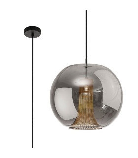 Kriss Squircle Pendant 1 Light GU10 Black/Black Glass Shade With Inner Lined Funnel Glass-1