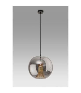Kriss Squircle Pendant 1 Light GU10 Black/Black Glass Shade With Inner Lined Funnel Glass-2
