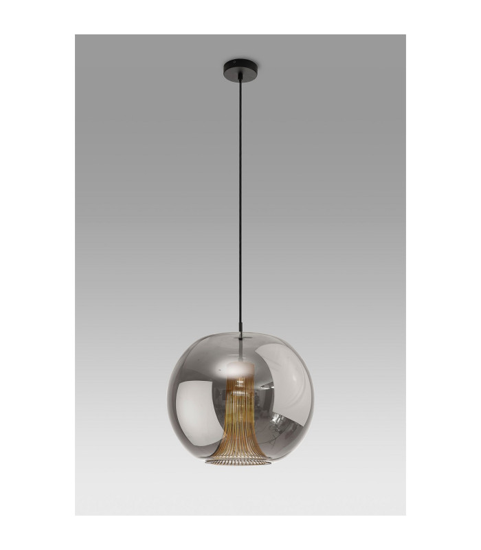 Kriss Squircle Pendant 1 Light GU10 Black/Black Glass Shade With Inner Lined Funnel Glass-2