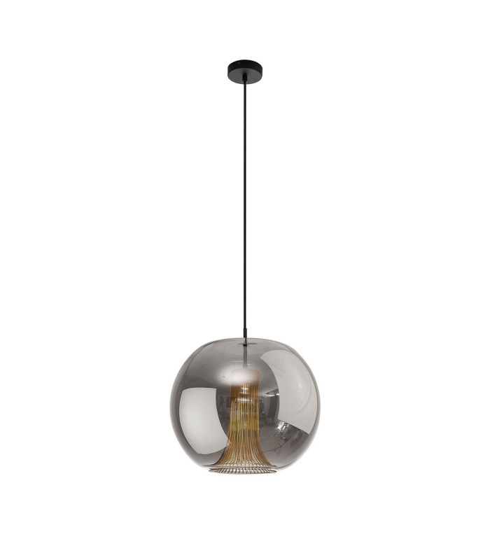 Kriss Squircle Pendant 1 Light GU10 Black/Black Glass Shade With Inner Lined Funnel Glass-5