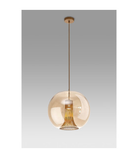 Kriss Squircle Pendant 1 Light GU10 Bronze/Bronze Glass Shade With Inner Lined Funnel Glass-2