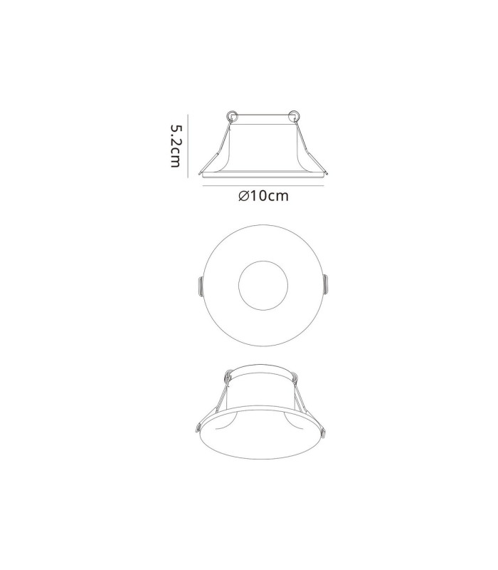 Lagos Recessed Spotlight 10cm Round GU10 (Max 12W) Cut Out 85mm White-7