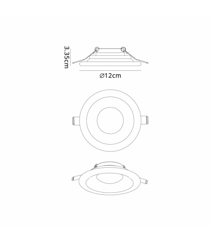 Lagos Recessed Spotlight 12cm Round GU10 (Max 12W) Cut Out 95mm White-6