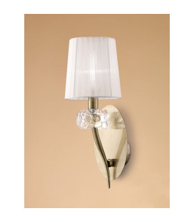 Loewe Wall Lamp 1 Light E14 Antique Brass With White Shade (4735)-2