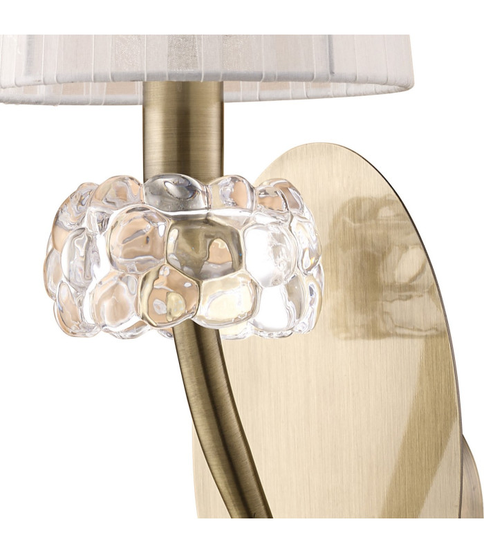 Loewe Wall Lamp 1 Light E14 Antique Brass With White Shade (4735)-4