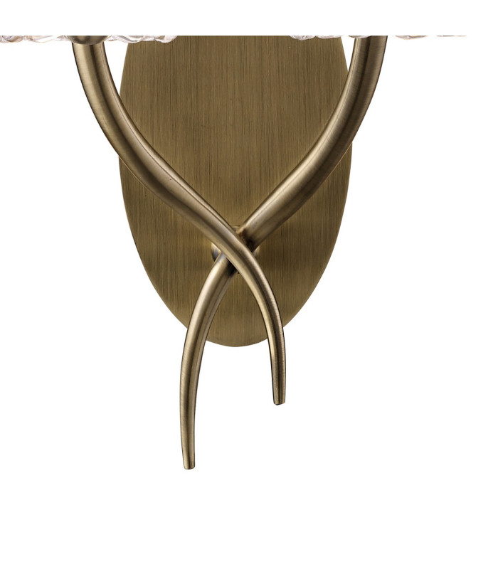 Loewe Wall Lamp 2 Light E14 Antique Brass With White Shade (4734)-3