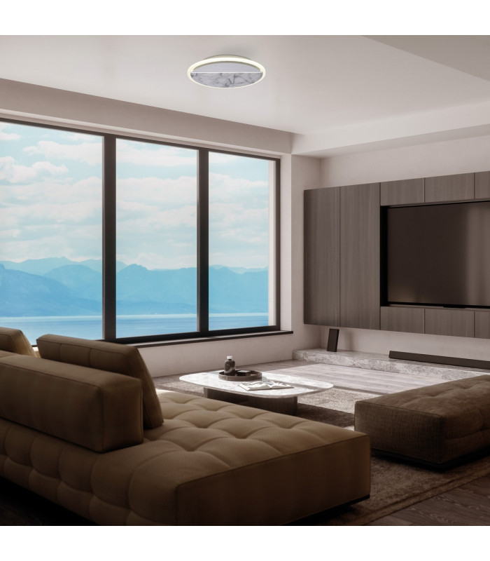 Marmol Wall Lamp Layered 12W LED 3000K 1080lm White Marble/White 3yrs Warranty-4