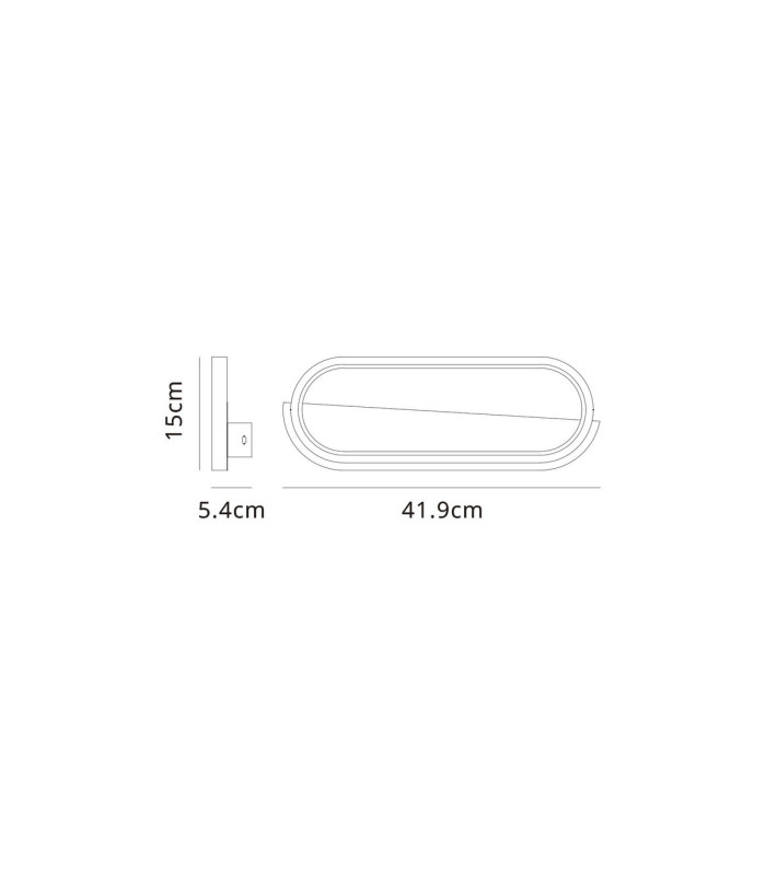 Marmol Wall Lamp Oval 20W LED 3000K 1800lm White Marble/White 3yrs Warranty-7