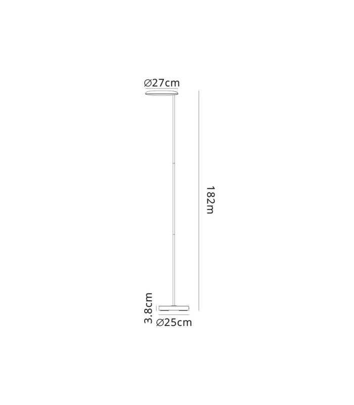 Nassau Floor Lamp 182cm 30W LED 3000K 2800lm Dimmable Black 3yrs Warranty-5