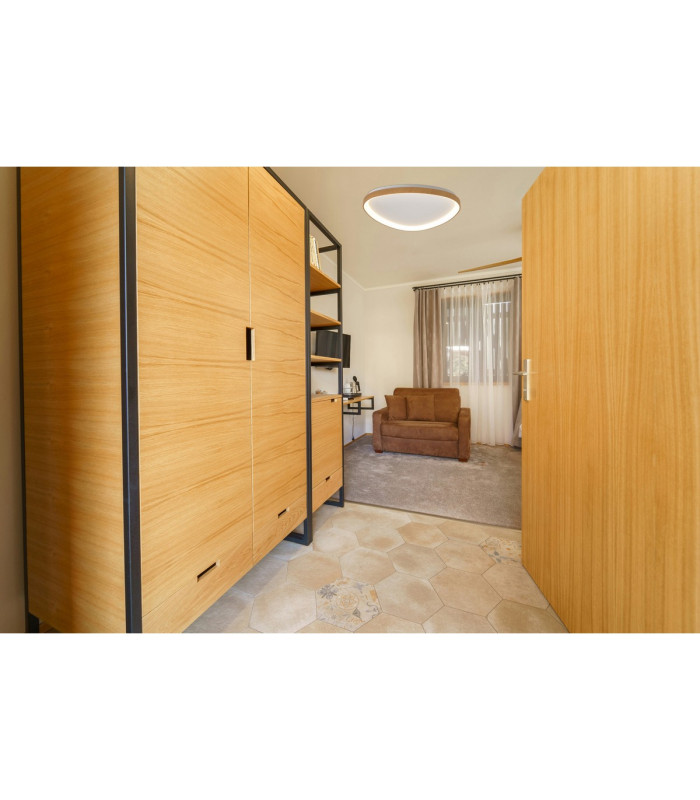 Niseko II Triangular Ceiling 61cm 50W LED 2700K-5000K Tuneable 3000lm Remote Control Wood 3yrs Warranty-3