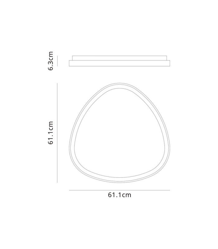 Niseko II Triangular Ceiling 61cm 50W LED 2700K-5000K Tuneable 3000lm Remote Control Wood 3yrs Warranty-6
