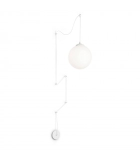 1 Light Globe Ceiling Pendant White, E27 - 1