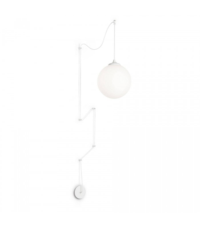 1 Light Globe Ceiling Pendant White, E27 - 1