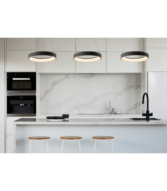 Niseko II Ring Pendant 38cm 30W LED 2700K-5000K Tuneable 2250lm Remote Control & APP Black 3yrs Warranty-3